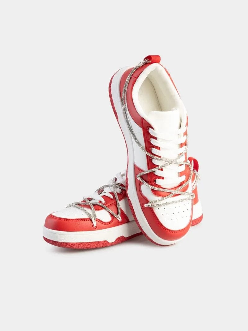Sissy Boy Sneakers Sissy Boy Red Colour Block Diamante Sneakers (7822503247961)