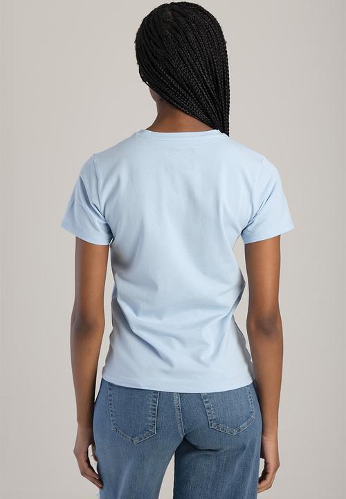 Sissy Boy T Shirt Sissy Boy Regular Fit Top With Denim And Bling Logo - Pale Blue