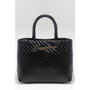 Sissyboy Black Sissyboy Ladies Quilted Shopper Bag (7375618113625)