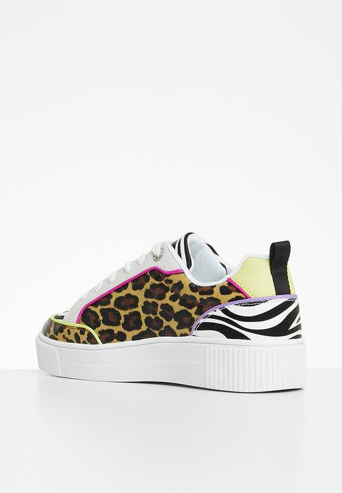 SissyBoy Ladies Sneakers Ladies Animal Print And Col Block Sneaker (7289978159193)