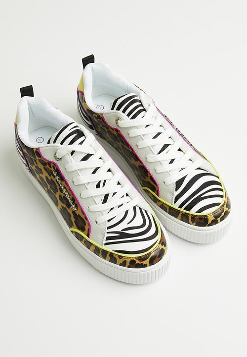 SissyBoy Ladies Sneakers Ladies Animal Print And Col Block Sneaker (7289978159193)