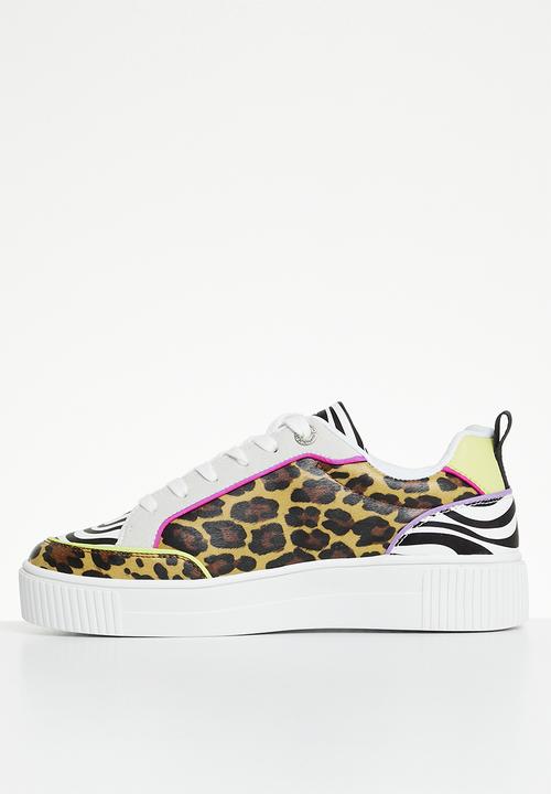 SissyBoy Ladies Sneakers Ladies Animal Print And Col Block Sneaker (7289978159193)