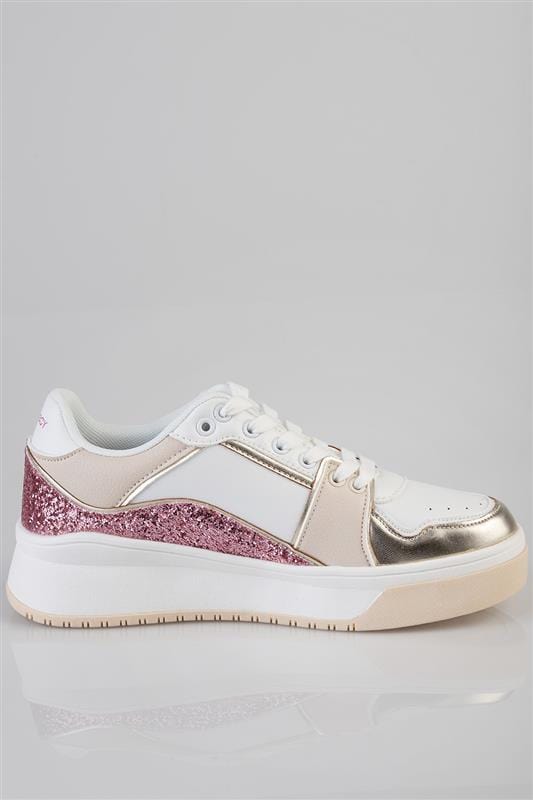 Sissyboy Sissyboy Ladies Glitter Block Sneaker Natural (7347412041817)