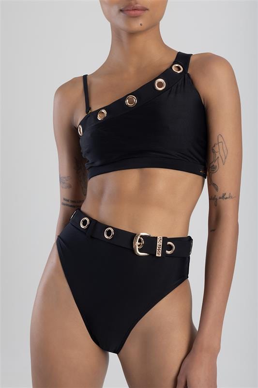 Sissyboy Sissyboy Ladies One Shoulder Bikini Top Black