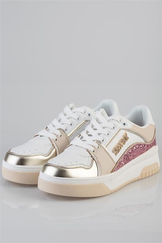 Sissyboy Size 3 Sissyboy Ladies Glitter Block Sneaker Natural (7347412041817)