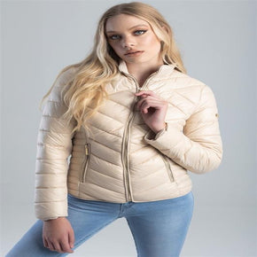 Sissyboy Size Small Ladies Quilted Puffer Jacket Oatmeal (7311590654041)