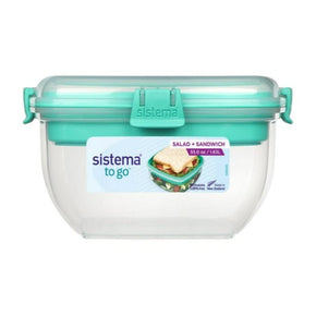 Sistema Salad Bowl Sistema 1.63L Salad & Sandwich To Go- Teal 21358-T (7300980834393)