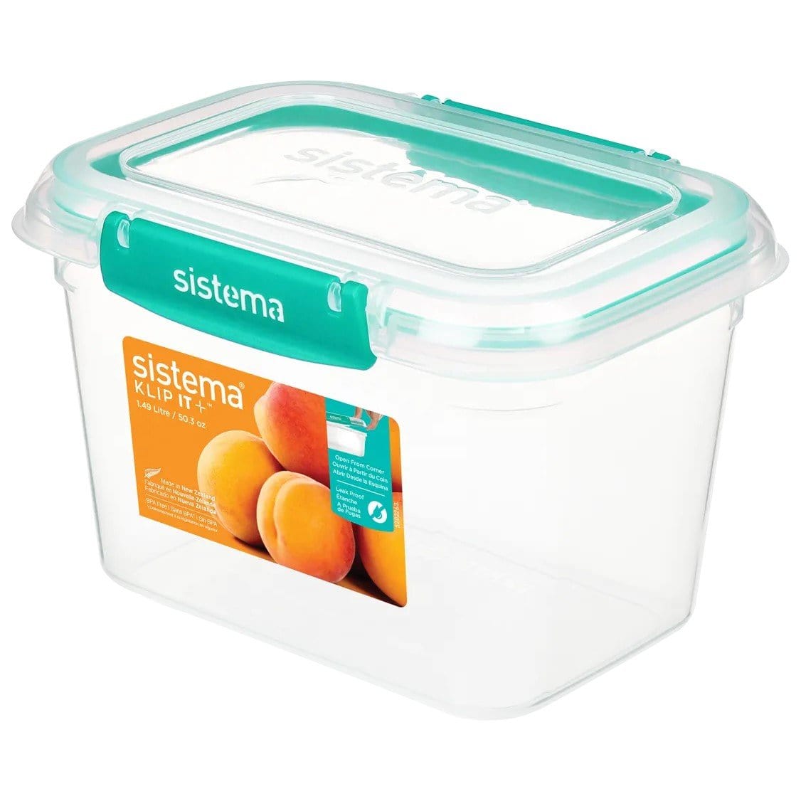 Sistema Sistema Minty Teal 1.49L Rectangle Klip It Plus 891640-8T (7445426274393)
