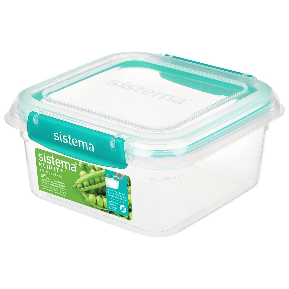 Sistema Sistema Minty Teal 400ml Square Klip It Plus 891650-8T (7445429944409)