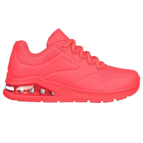 Skechers LADIES SNEAKER Size Uk Three Skechers  Uno 2 Neon Coral (7403011244121)