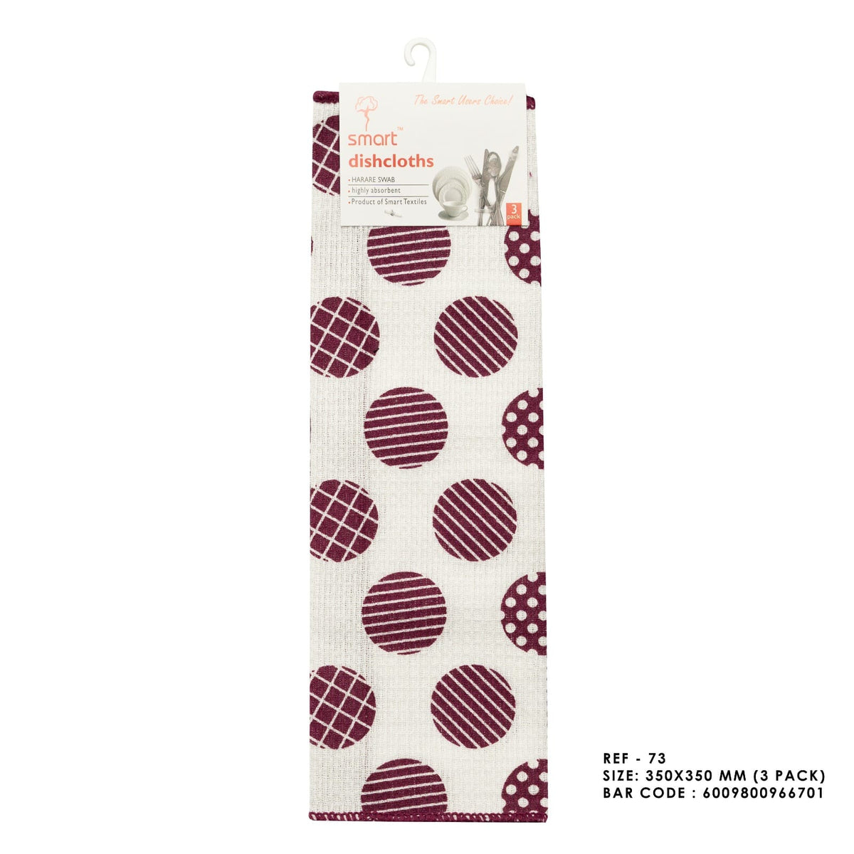 Smart Dish Cloths Smart Swab DishCloths 35X35cm 3 Pack REF:73