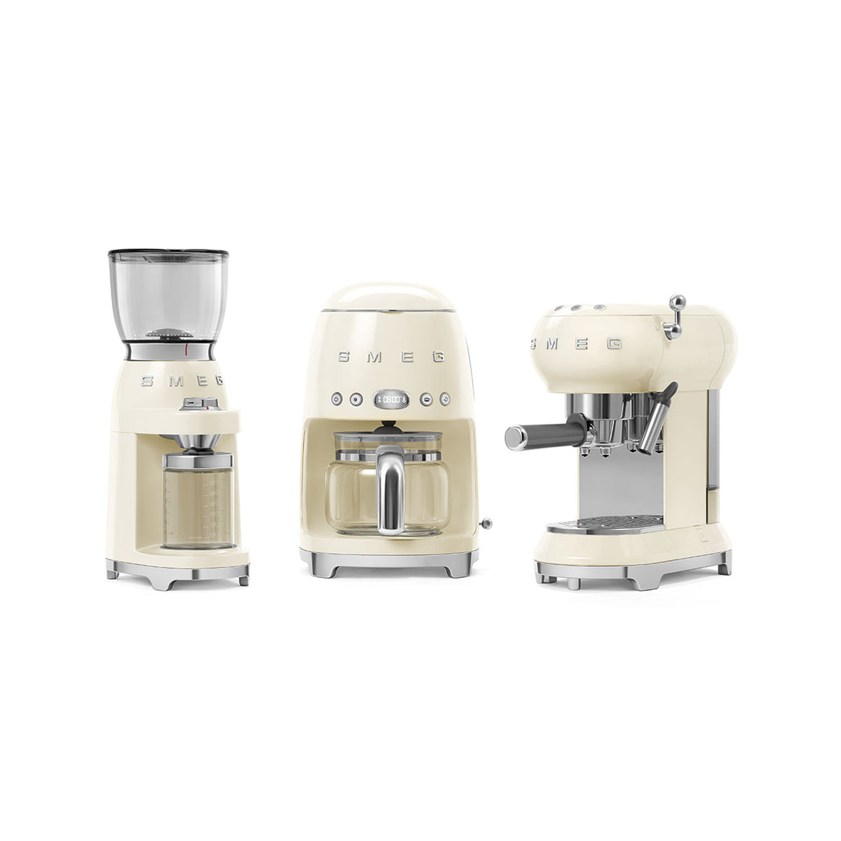 smeg COFFEE MACHINE Smeg 150W Retro Coffee Grinder Cream CGF01CR