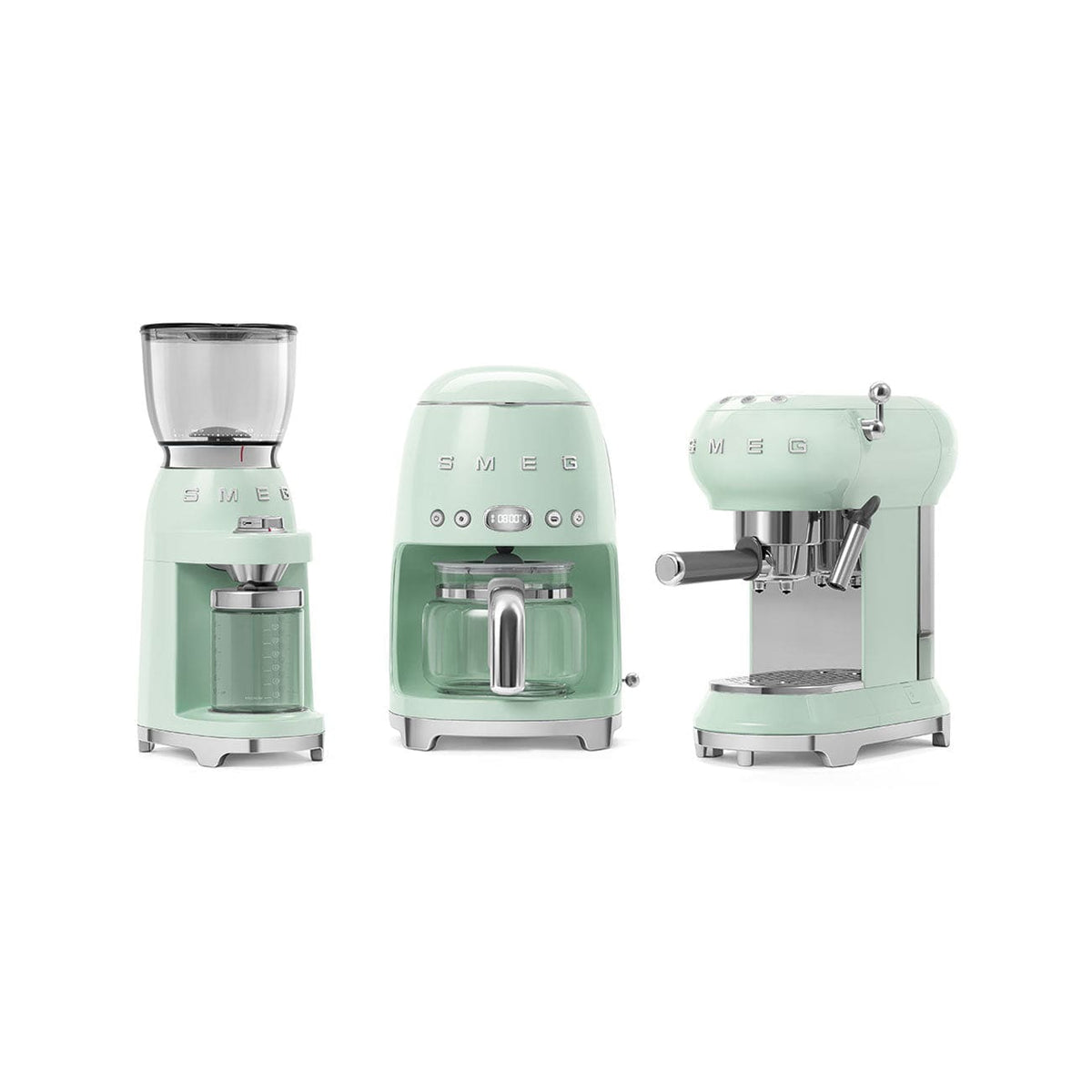 smeg COFFEE MACHINE Smeg 150W Retro Coffee Grinder Pastel Green CGF01PG (7185348132953)