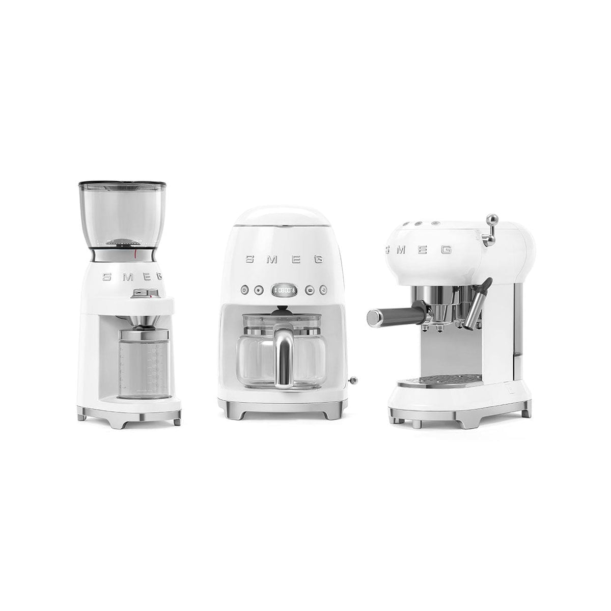 smeg COFFEE MACHINE Smeg 150W Retro Coffee Grinder White CGF01WH (7185349804121)
