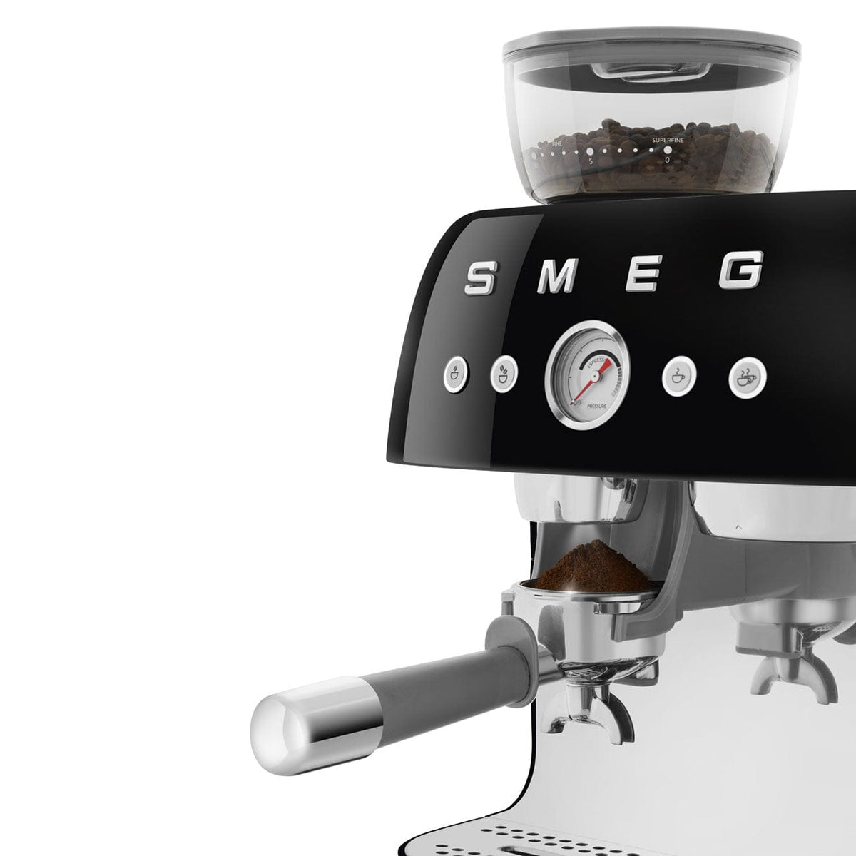 smeg COFFEE MACHINE Smeg 50's Style Espresso Manual Coffee Machine Black EGF03BLEU (7707205468249)