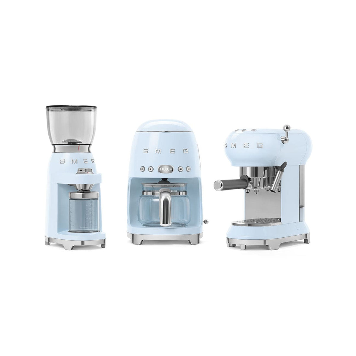 smeg COFFEE MACHINE Smeg 50'S Style Espresso Manual Coffee Machine Pastel Blue ECF01PBSA (7478657253465)