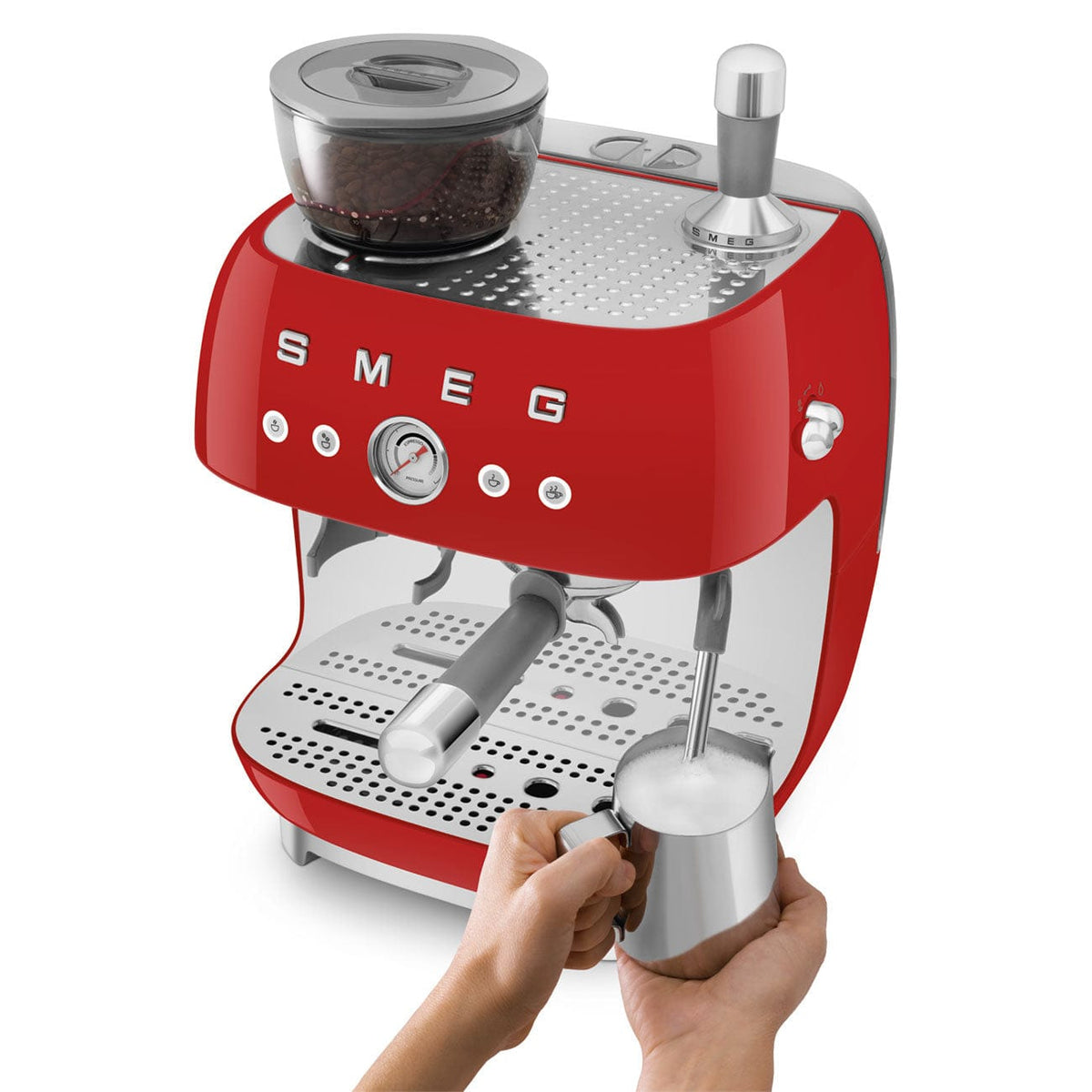 smeg COFFEE MACHINE Smeg 50's Style Espresso Manual Coffee Machine Red EGF03RDEU (7707206746201)