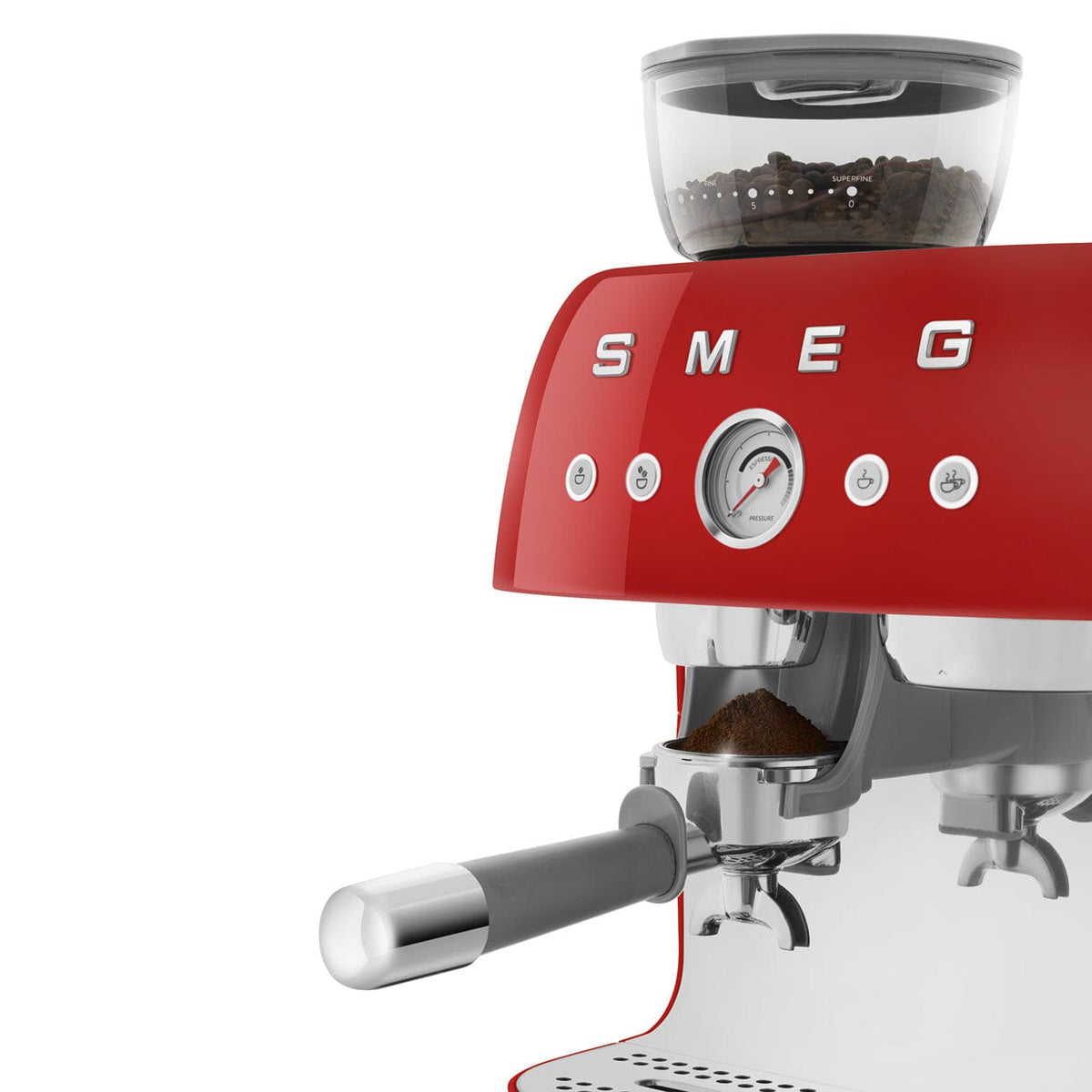 smeg COFFEE MACHINE Smeg 50's Style Espresso Manual Coffee Machine Red EGF03RDEU (7707206746201)