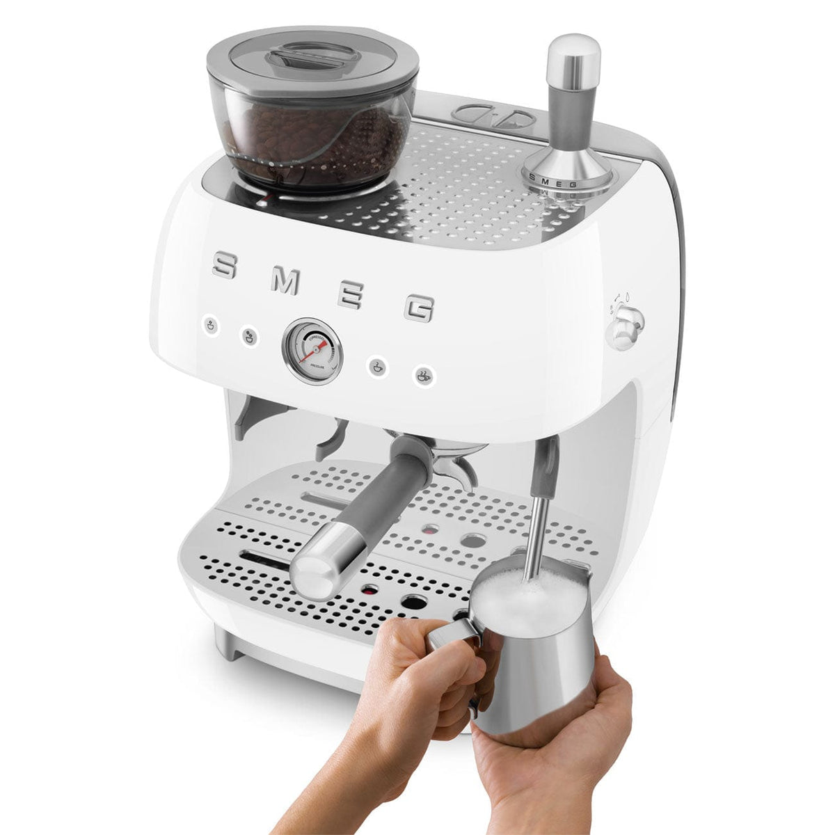 smeg COFFEE MACHINE Smeg 50's Style Espresso Manual Coffee Machine White EGF03WHEU (7707208187993)