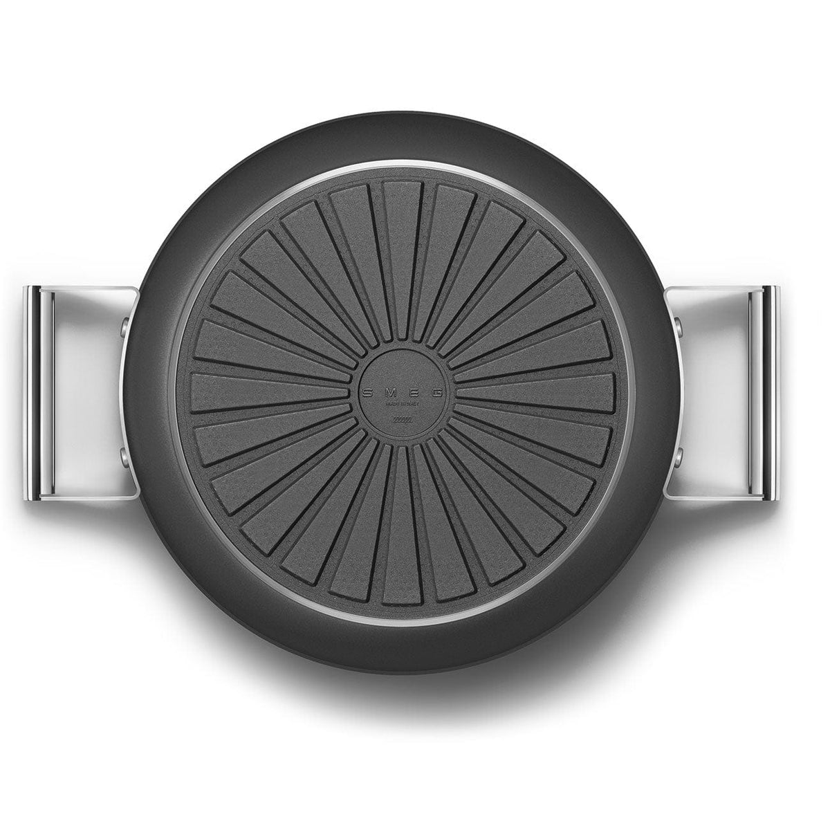 SMEG FRYING PAN Smeg 28cm Deep Pan With Lid Black CKFD2811BLM