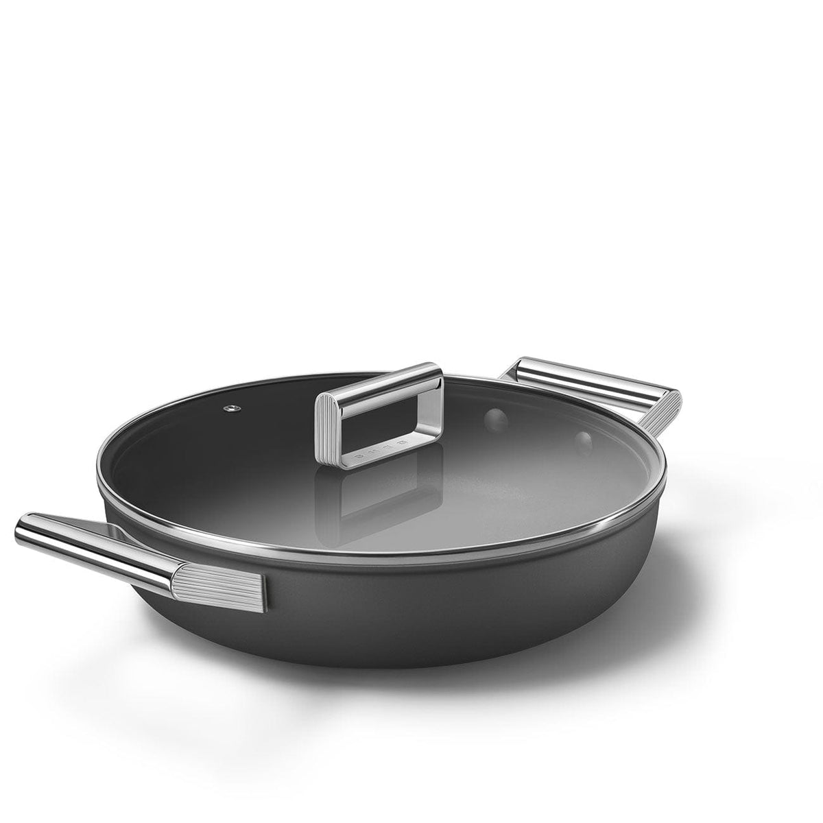 SMEG FRYING PAN Smeg 28cm Deep Pan With Lid Black CKFD2811BLM (2061569949785)
