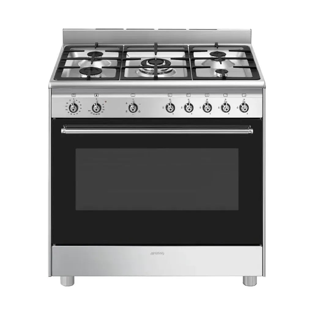 Smeg GAS/ELECTRIC STOVE Smeg 90cm Stainless Steel Classica Gas Cooker SSA91GGX2