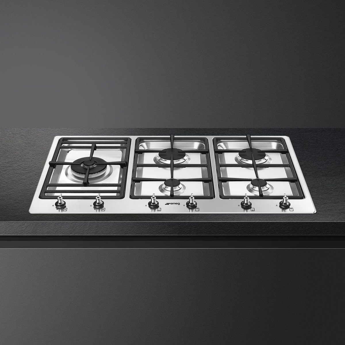 smeg Gas Hob Smeg 90cm Stainless Steel 5 Burner Gas Hob – PS906SA