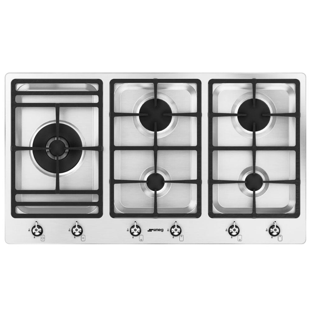 smeg Gas Hob Smeg 90cm Stainless Steel 5 Burner Gas Hob – PS906SA