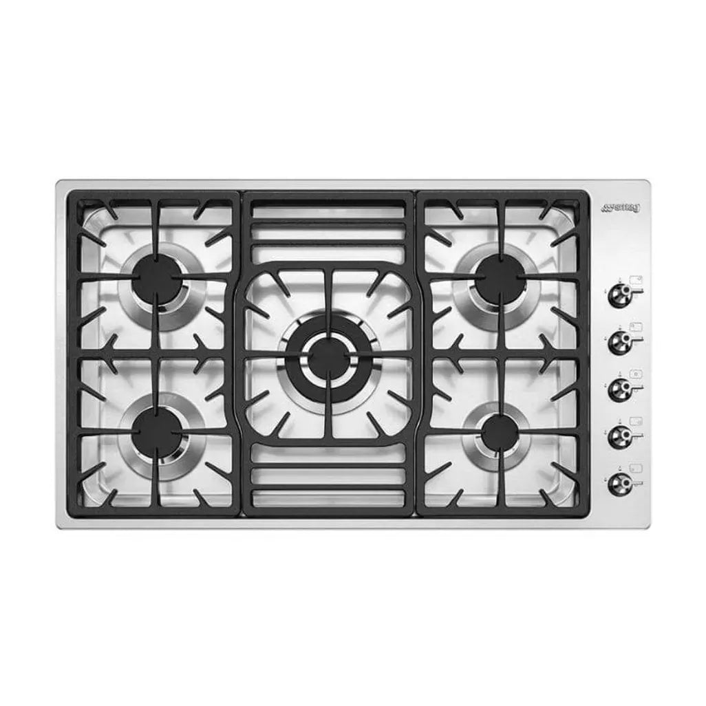 smeg Gas Hob Smeg 90cm Stainless Steel Ultra Low Profile Gas Hob PGF95SA