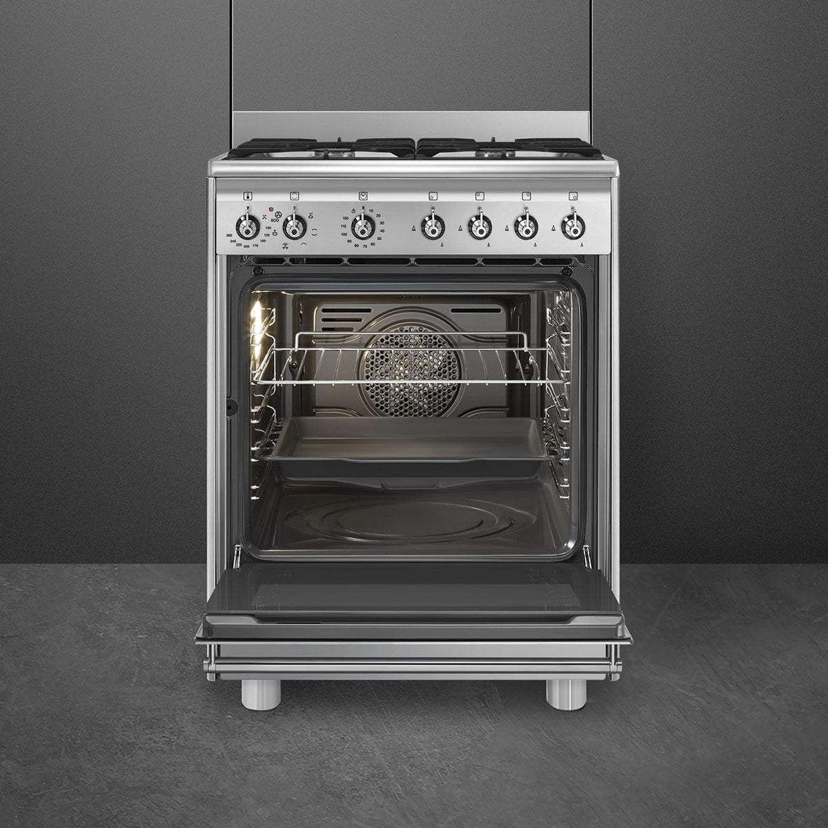 SMEG Gas Stove Smeg 60cm Gas/electric Stove SSA60MX2