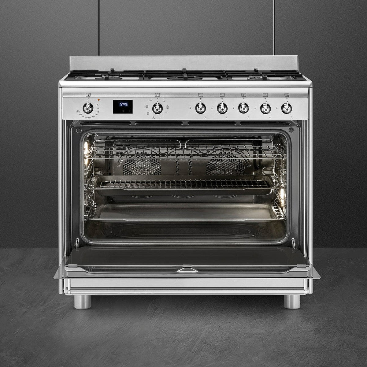 smeg Gas Stove Smeg 90cm Stainless Steel Gas Stove SSA91MAX2 (7817192407129)