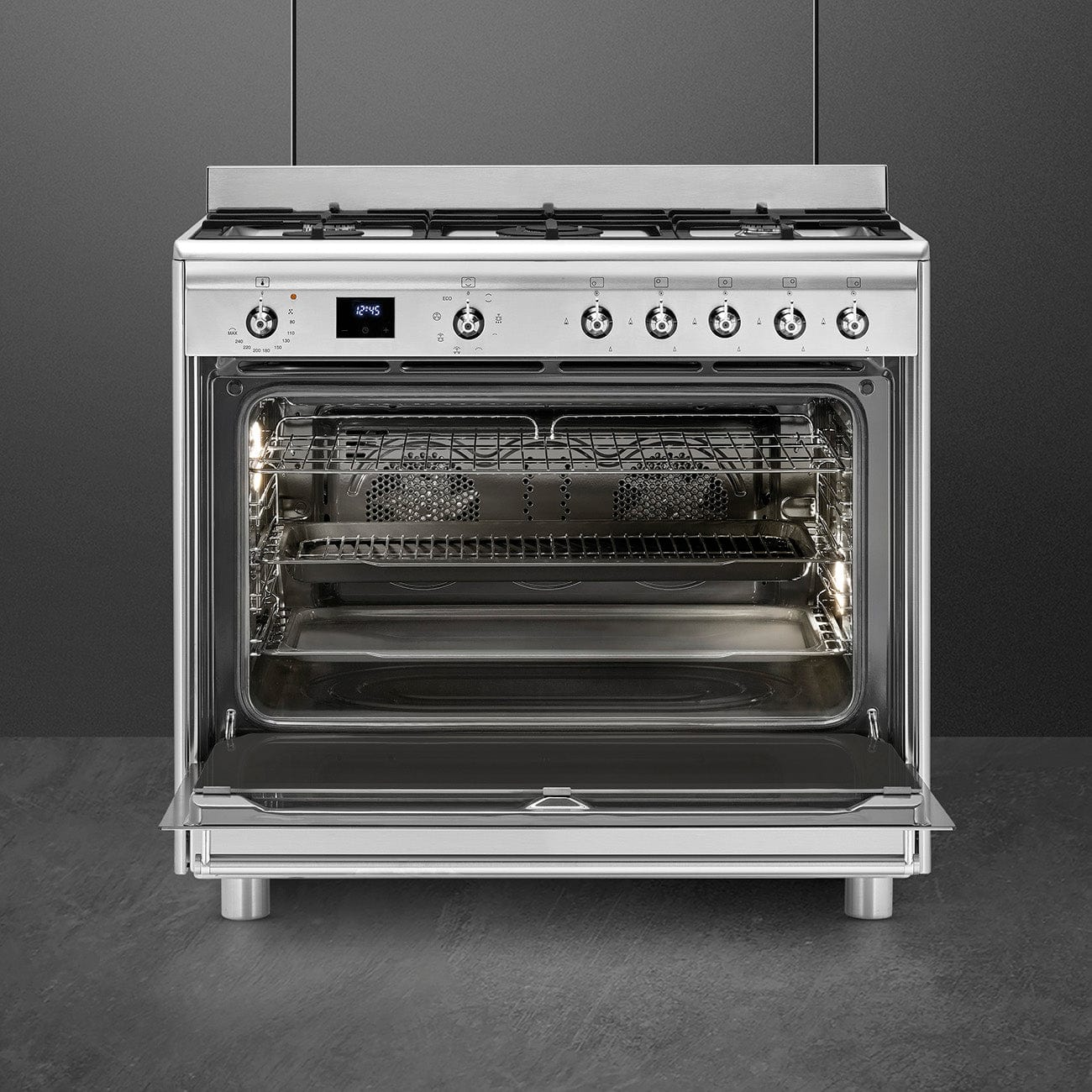 smeg Gas Stove Smeg 90cm Stainless Steel Gas Stove SSA91MAX2 (7817192407129)