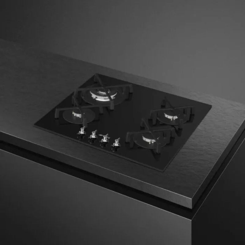 Smeg Hobs Smeg 60cm Black Glass Gas Hob Classica Aesthetic - PV364NSA2
