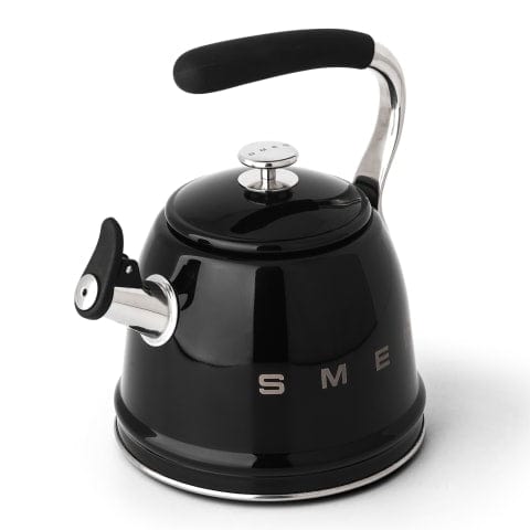 smeg KETTLE Smeg Whistling Kettle, 2.3 Litre Black CKLW2001BL (7248154689625)