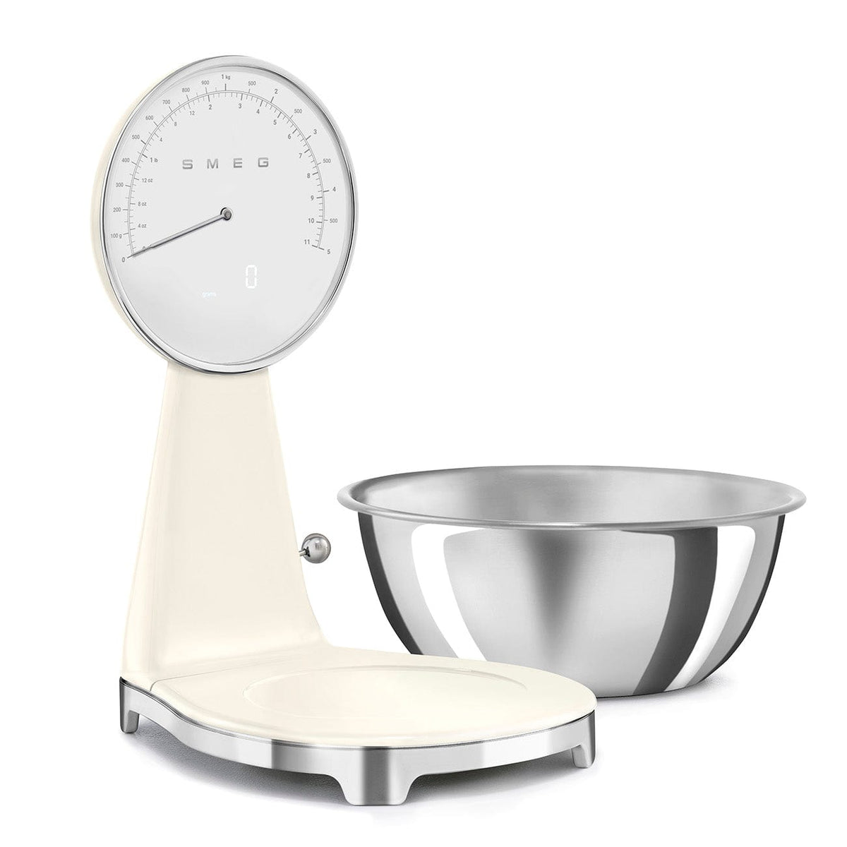 smeg Kitchen SCALE Smeg 50's Style Analog And Digital Kitchen Scale Cream Glossy KSF01CRWW