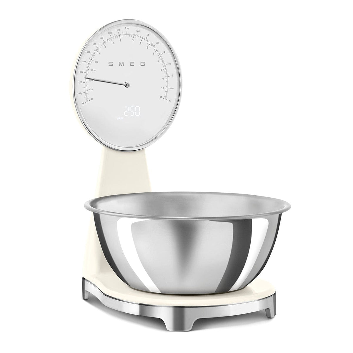 smeg Kitchen SCALE Smeg 50's Style Analog And Digital Kitchen Scale Cream Glossy KSF01CRWW