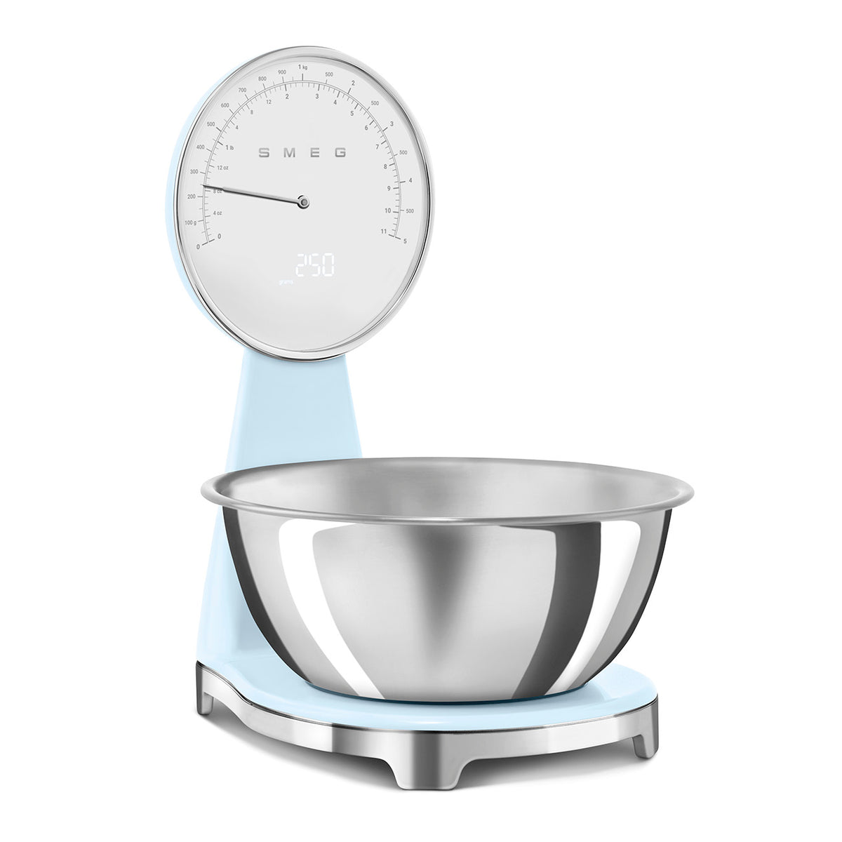 smeg Kitchen Scale Smeg 50's Style Analog And Digital Kitchen Scale Pastel Blue Glossy KSF01PBWW