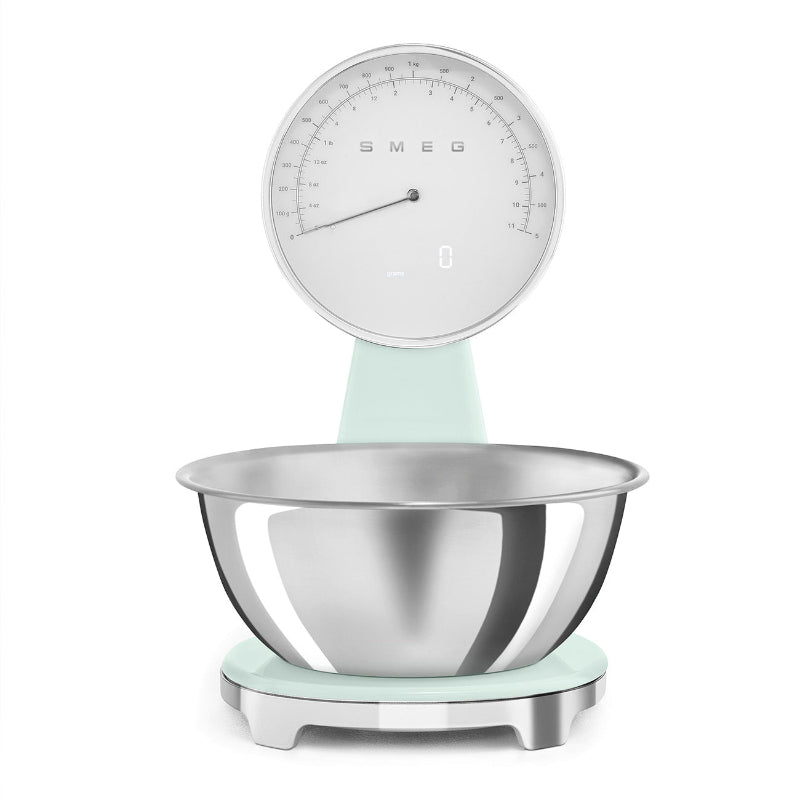smeg Kitchen SCALE Smeg 50's Style Analog And Digital Kitchen Scale Pastel Green Glossy KSF01PGWW