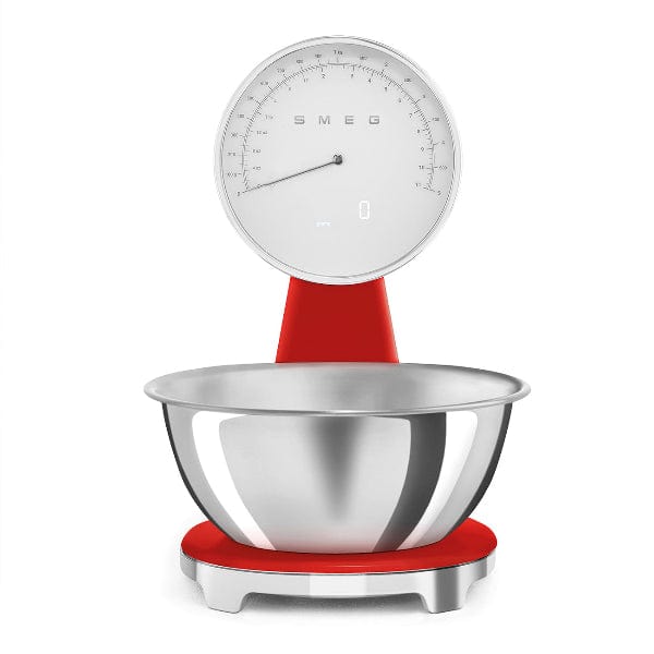 smeg Kitchen SCALES Smeg 50's Style Analog And Digital Kitchen Scale Red Glossy KSF01RDWW