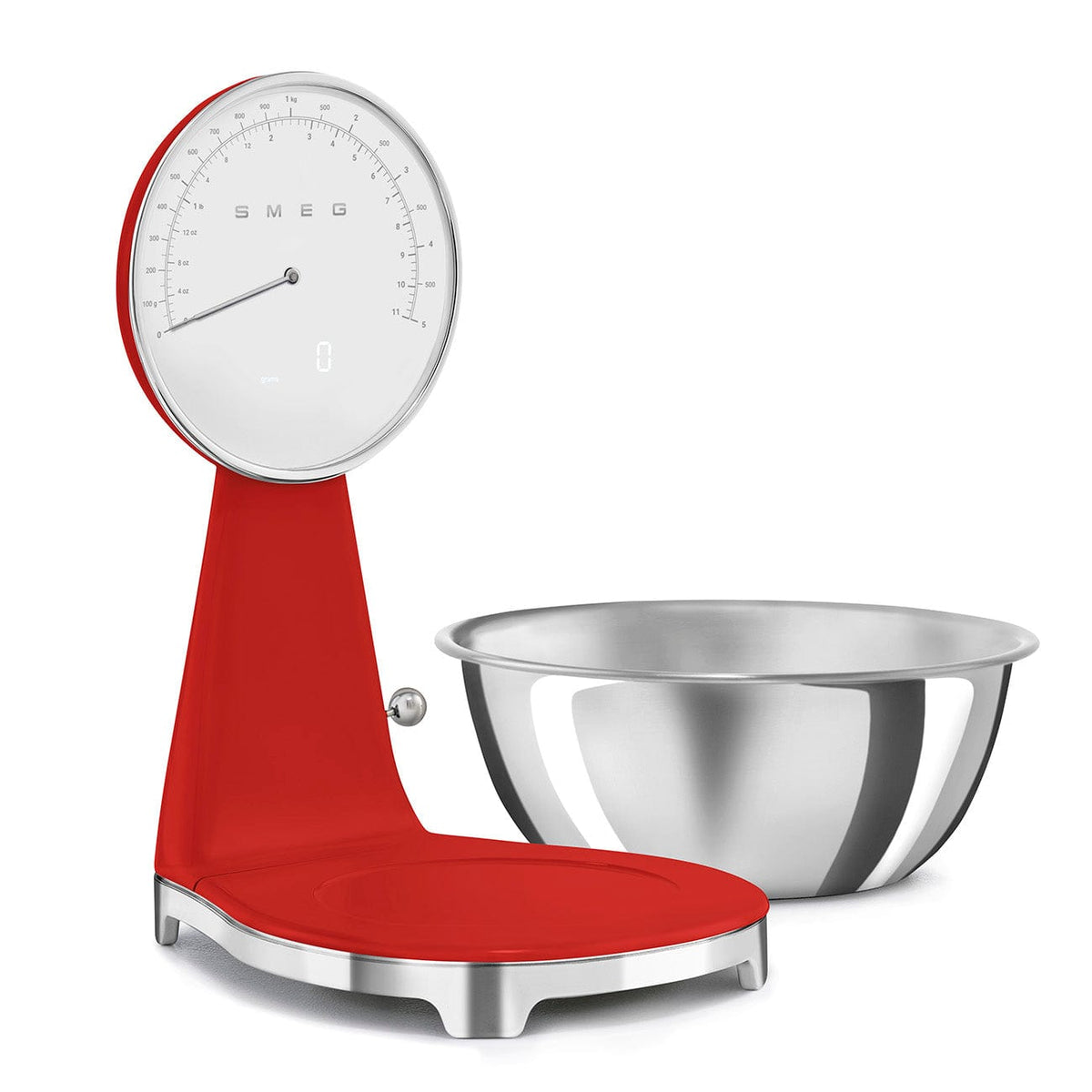 smeg Kitchen SCALES Smeg 50's Style Analog And Digital Kitchen Scale Red Glossy KSF01RDWW