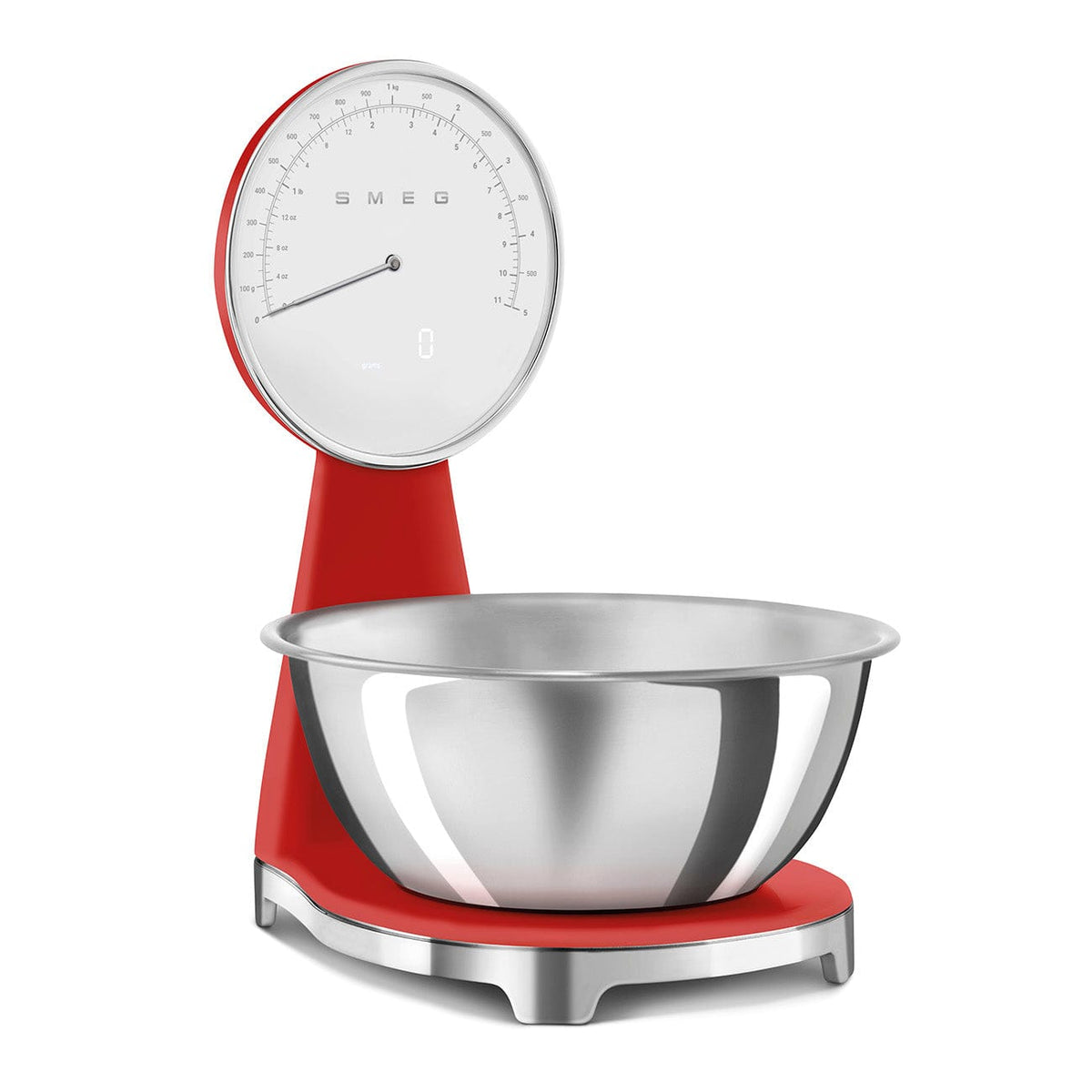 smeg Kitchen SCALES Smeg 50's Style Analog And Digital Kitchen Scale Red Glossy KSF01RDWW