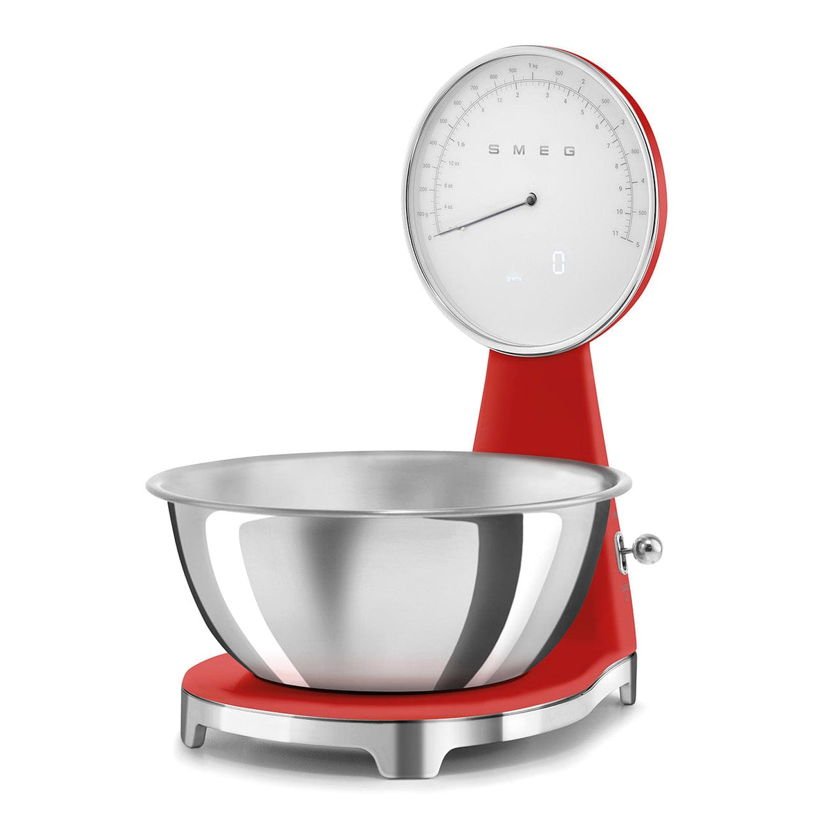smeg Kitchen SCALES Smeg 50's Style Analog And Digital Kitchen Scale Red Glossy KSF01RDWW