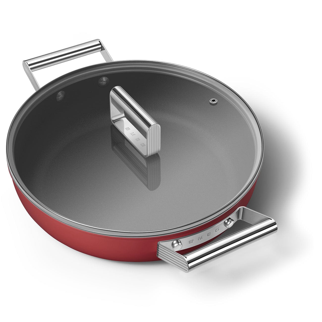 smeg POTS Smeg 28cm Deep Pan With Lid CKFD2811RDM (6700263473241)