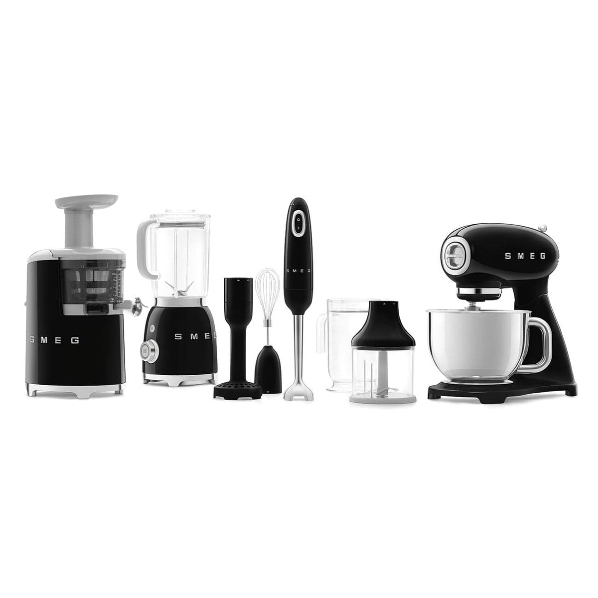 smeg STAND MIXER Smeg Retro 4.8 Litre Retro Stand Mixer Black SMF03BLSA (6924039716953)