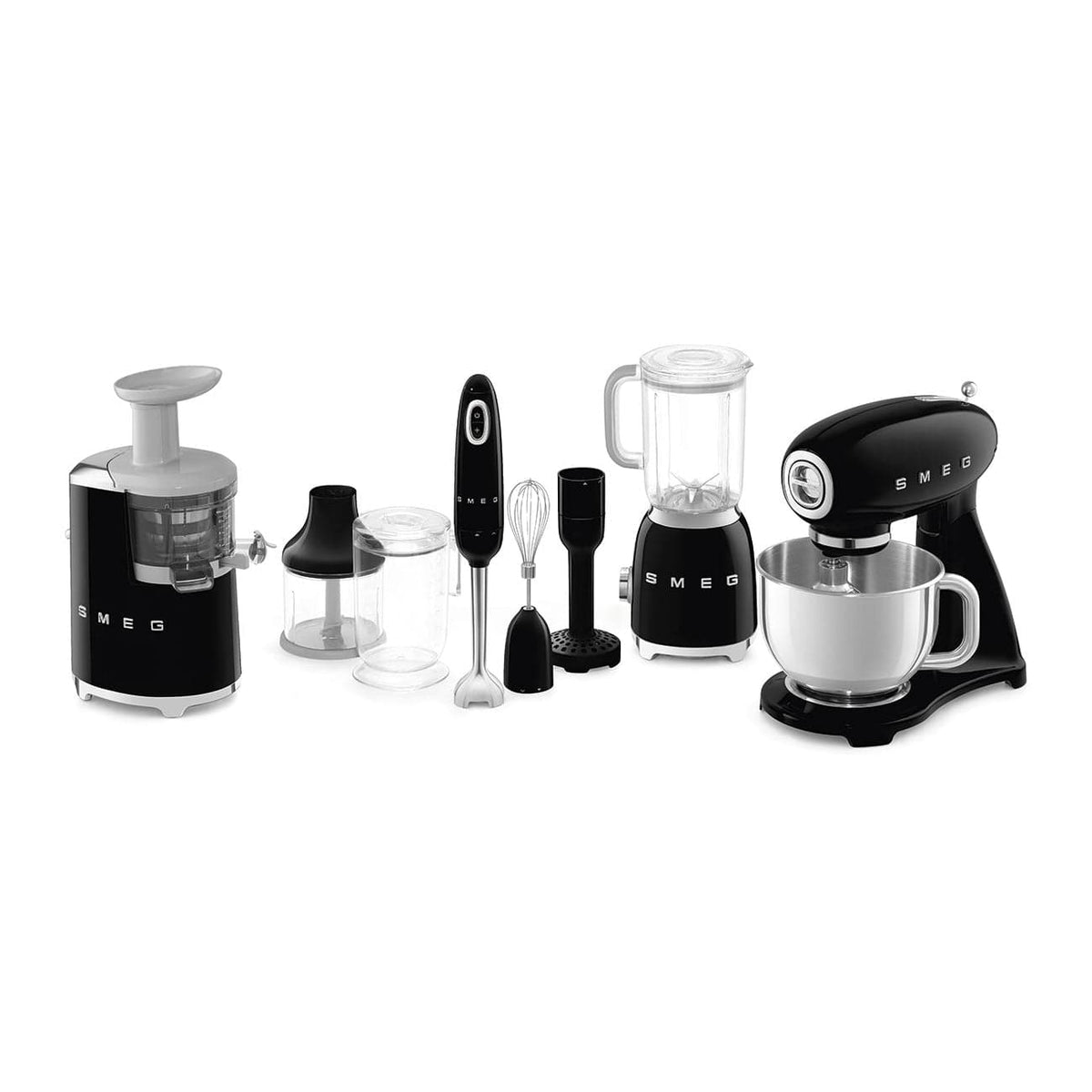 smeg STAND MIXER Smeg Retro 4.8 Litre Retro Stand Mixer Black SMF03BLSA (6924039716953)