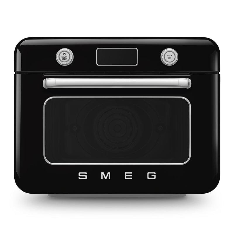 smeg Steam Oven Smeg Countertop Combi Steam Oven 50's Style Aesthetic Black Glossy COF01BLEU
