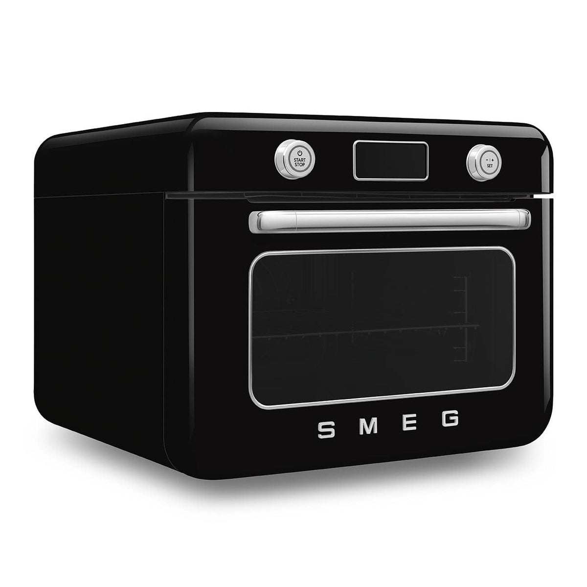 smeg Steam Oven Smeg Countertop Combi Steam Oven 50's Style Aesthetic Black Glossy COF01BLEU