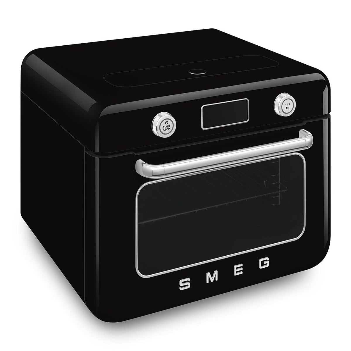 smeg Steam Oven Smeg Countertop Combi Steam Oven 50's Style Aesthetic Black Glossy COF01BLEU