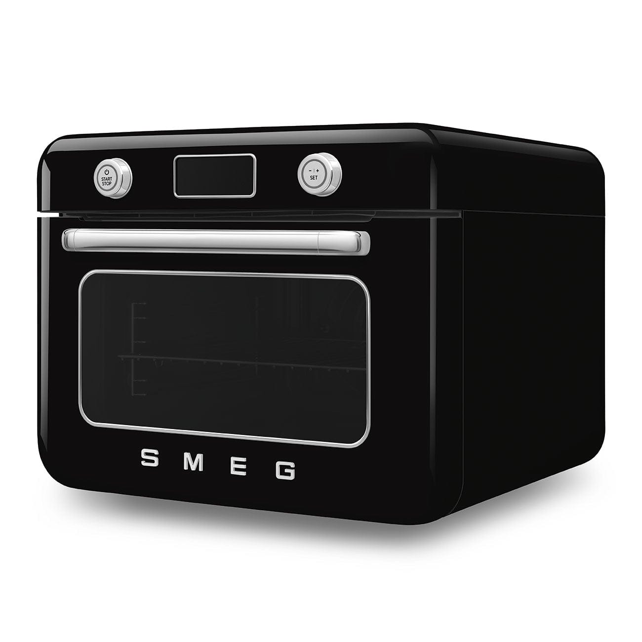 smeg Steam Oven Smeg Countertop Combi Steam Oven 50's Style Aesthetic Black Glossy COF01BLEU