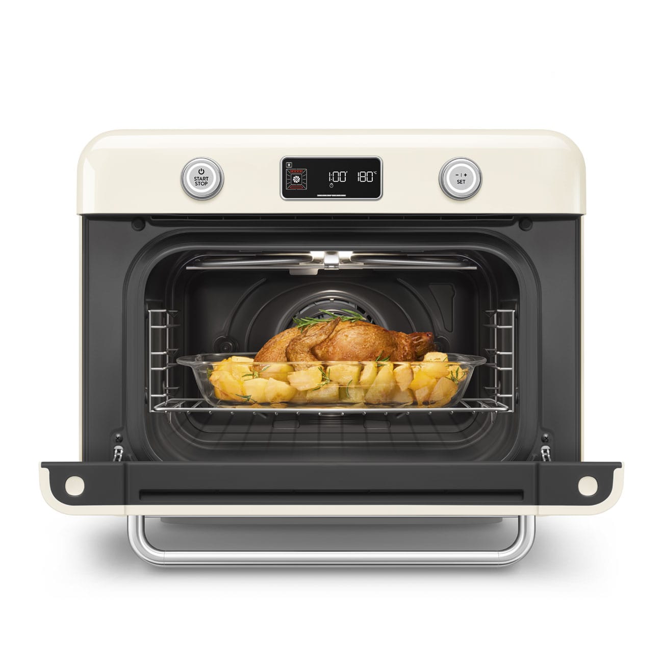 smeg Steam Oven Smeg Countertop Combi Steam Oven 50's Style Aesthetic Cream Glossy COF01CREU